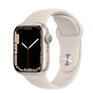 Apple Watch Series 7 GPS, 41mm Starlight Aluminium Case with Starlight Sport Ba